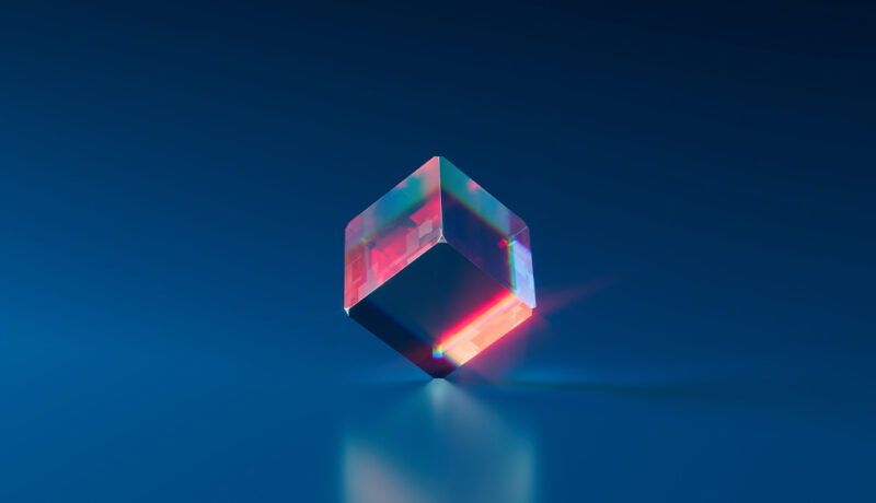 Glass cube background
