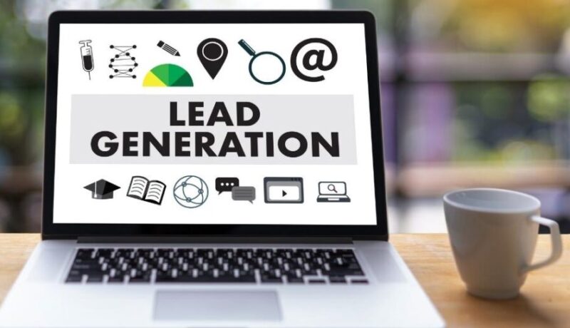 An image on a laptop introducing the generation of new leads.