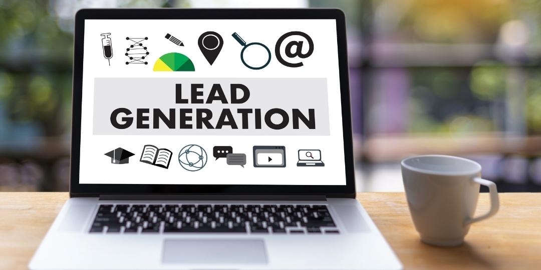 An image on a laptop introducing the generation of new leads.